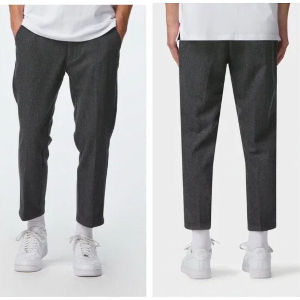 I Love Ugly Men's Wool Blend Trousers Slim Kobe Pant Cropped Straight sz Medium